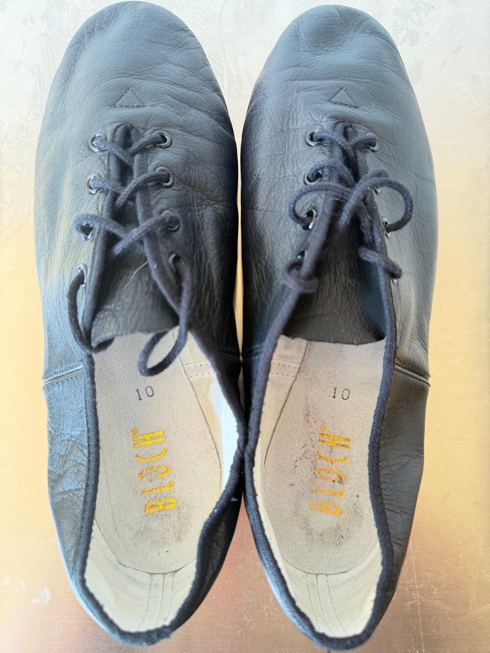 Bloch Black Leather Jazz Shoes Split Sole Dance Performance Size 10